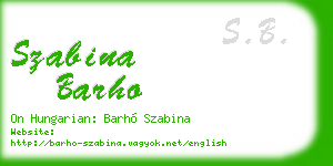 szabina barho business card