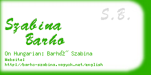szabina barho business card